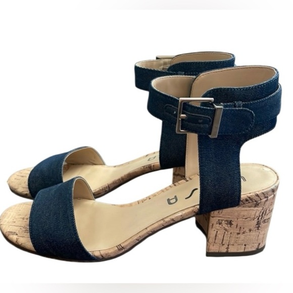 Unisa Shoes - UNISA- Dark Blue Jean Cork Sandals